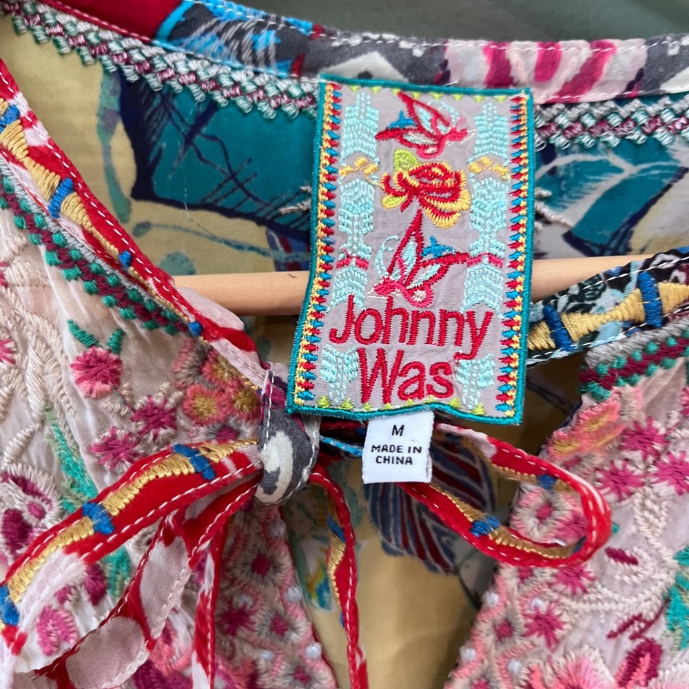 Johnny Was Bohemian Patchwork Floral Maxi Dress Size M - Picture 4 of 8